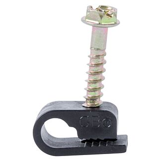 GB PEC-31525 Coaxial Cable Clamp, Polyethylene, Black