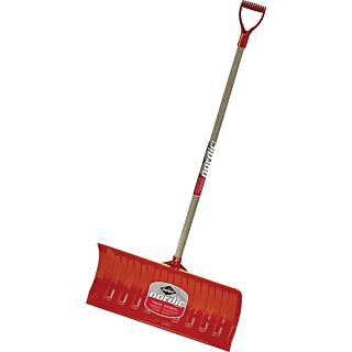 Garant Nordic 26 in. Plastic Snow Pusher, Wood Handle, Red