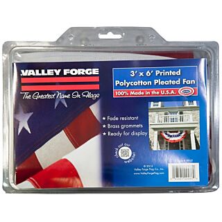 Valley Forge PFF-ST Full Fan Flag, 3 ft W, 6 ft H, Poly Cotton