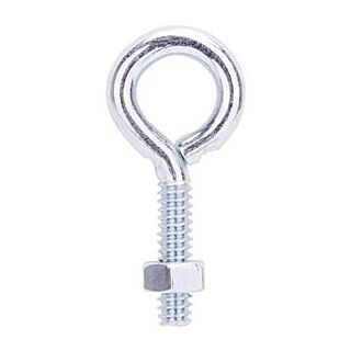 Prosource LR265 Eye Bolt, 3/16 in Thread, 3/16 in Dia Eye, Steel, Zinc