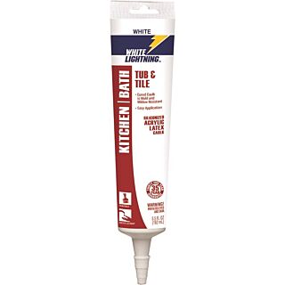 White Lightning® Latex Caulk, White, 5.5 oz. Squeeze Tube