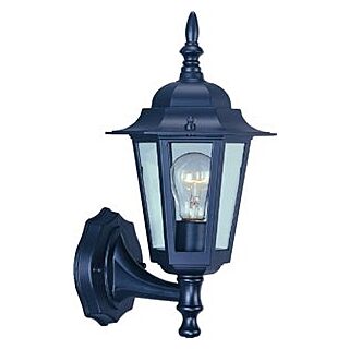 Boston Harbor Porch Light Fixture, CFL Lamp, Aluminum Fixture, Black