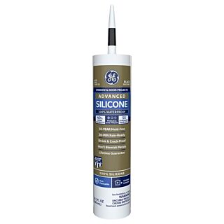 GE Sealants Advanced Silicone 2® Window & Door Sealant, Black, 10.1 fl. oz.