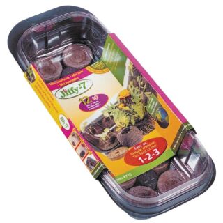 Jiffy J312 Seed Starter Kit, 4.8 in L Tray, 2.2 in W Tray, 10.8 in H Tray, Sphagnum Peat Moss