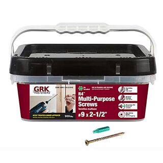 GRK #9 x 2-1/2 in. R4™ Multi-Purpose Screw, Contractor Pack, 990 Count