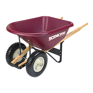 Scenic Road 8 Cu Ft Tradesmen Duty High-Density Poly Dual Wheel Wheelbarrow