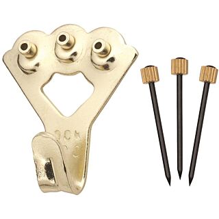 OOK 50027 Picture Hanger, 100 lb Weight Capacity, Steel, Brass