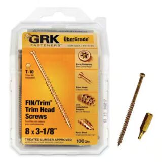 GRK #8 x 3-1/8 in. FIN/TRIM™ Finish Trim Screws Handy-Pak, 100 Count