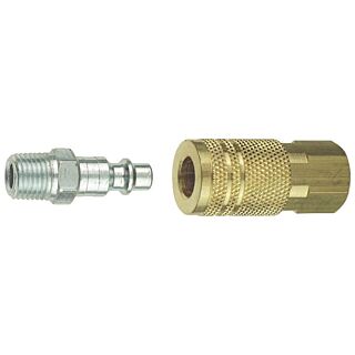 Tru-Flate 13-101 T-Style Coupler/Plug Set, 1/4 in