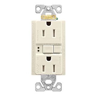 Eaton Wiring Devices TRAFGF15LA-K-L Duplex Receptacle Wallplate, 15 A, 2-Pole, 5-15R, Light Almond