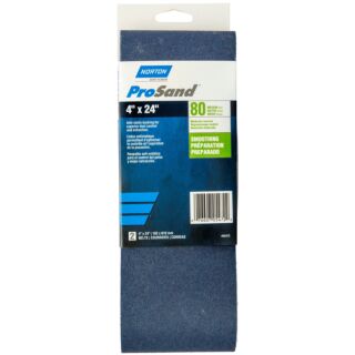 Norton 4 in. x 24 in. ProSand Portable Sanding Belts 80 Grit, 2 Pack