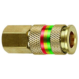 Tru-Flate 13-515 U-Style Coupler, 1/4 in FNPT, Brass