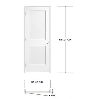 Frameport 30 in.x 80 in. 2 Panel Shaker Style Interior Door Right-Handed Unit