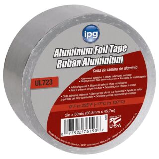 IPG 9202-B Foil Tape with Liner, 50 yd L, 2 in W, 1-3/4 mil Thick