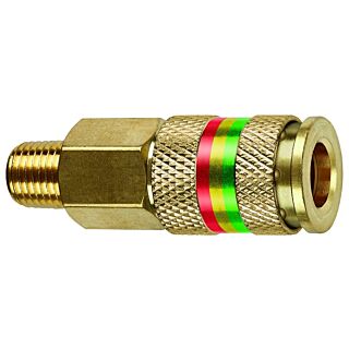 Tru-Flate 13-513 U-Style Coupler, 1/4 in MNPT, Brass