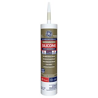 GE Sealants Advanced Silicone 2® Kitchen & Bath Sealant, Almond, 10.1 fl. oz.