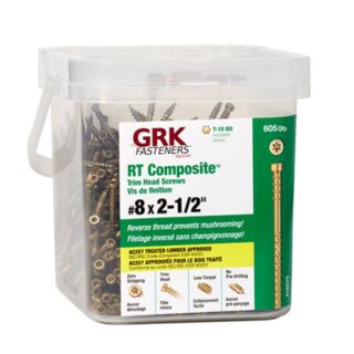 GRK #8 x 2-1/2 in.  RT Composite™ Exterior Trim Head Screws, Pro-Pak, 605 Count