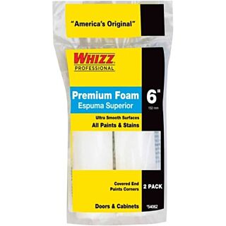 Whizz® 6 in. Premium White Foam High Density Mini Roller, 2 Pack