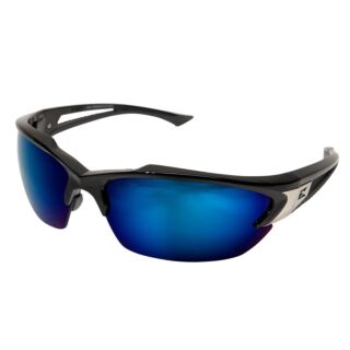 Edge Eyewear Black Frame Blue Mirror Polarized Lens