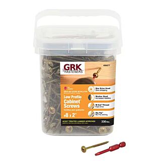 GRK #8 x 2 in. Low Profile Cabinet™ Screws. Pro-Pack, 330 Count 