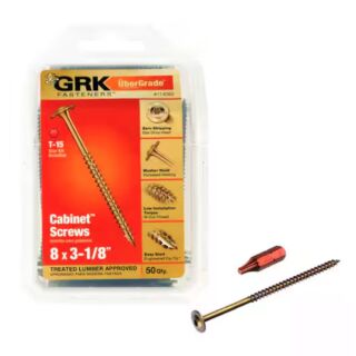 GRK #8 x3-1/8 in. Low Profile Cabinet™ Screws. Handy-Pack, 50 Count