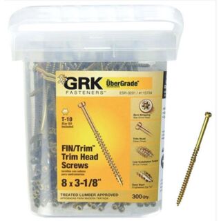 GRK #8 x 3-1/8 in. FIN/TRIM™ Finish Trim Screws Pro-Pak, 300 Count