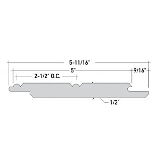 ½ x 6 x 16 ft. KLEERLock PVC T&G Shiplap Beadboard