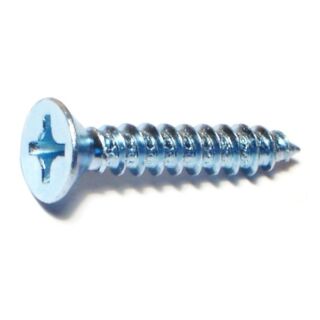 MIDWEST #12 x 1¼ in. Zinc Plated Steel Phillips Flat Head Sheet Metal Screws, 50 Count