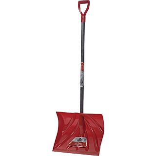 Garant Nordic Plastic 18 in. wide Plastic Snow Shovel, Wood Handle, Red