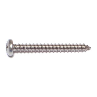 MIDWEST #12 x 2 in. 18-8 Stainless Steel Phillips Pan Head Sheet Metal Screws, 25 Count