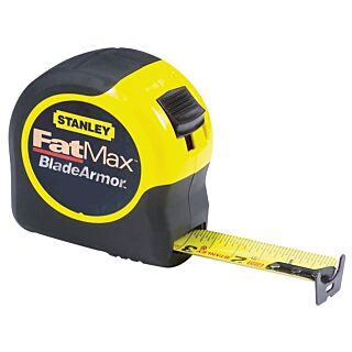 STANLEY 33-730 Measuring Tape, 30 ft L x 1-1/4 in W Blade, Steel Blade, Black/Yellow