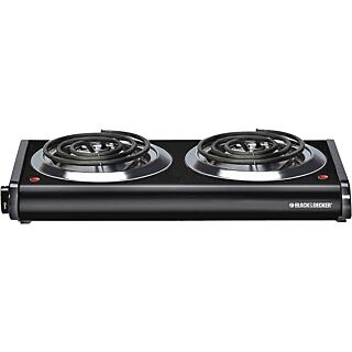 Black+Decker Buffet Range, 500/1000 W, 2 -Burner, Metal, Black