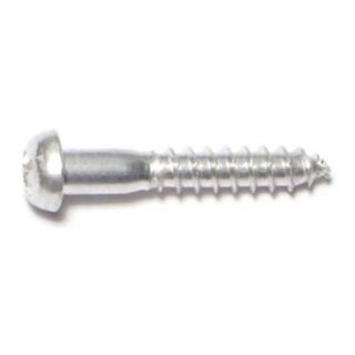 MIDWEST #8 x 1 in. Aluminum Phillips Round Head Wood Screws, 35 Count