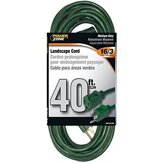 Powerzone Medium Duty Landscape Extension Cord, 16/3, 40 ft.