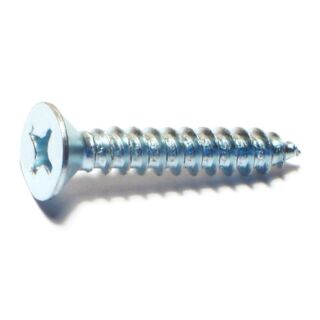 MIDWEST #14 x 1½ in. Zinc Plated Steel Phillips Flat Head Sheet Metal Screws, 25 Count