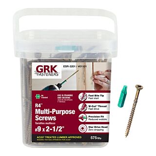 GRK #9 x 2-1/2 in. R4™ Multi-Purpose Screw Pro-Pak, 575 Count