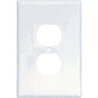 Eaton Wiring Devices 2142W-BOX Oversize Duplex Receptacle Wallplate, 1-Gang, Thermoset, White