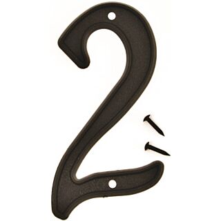 HY-KO PN-29/2 House Number, Character 2, 4 in H Character, Black Character