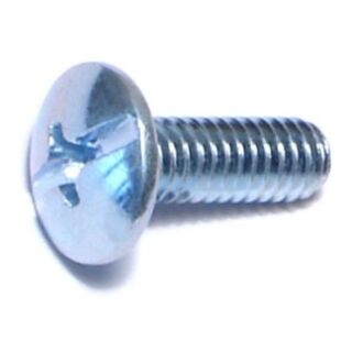 MIDWEST #8-32 x ½ in. Zinc Plated Steel Coarse Thread Combo Truss Head Machine Screws, 125 Count