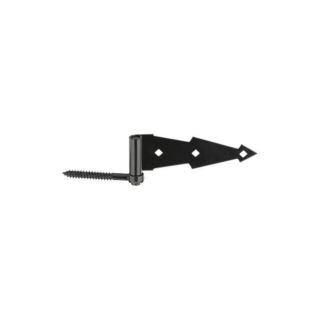 National Hardware N165-464 Hook and Strap Hinge, 50 lb Weight Capacity, Screw Mounting, Steel, Black