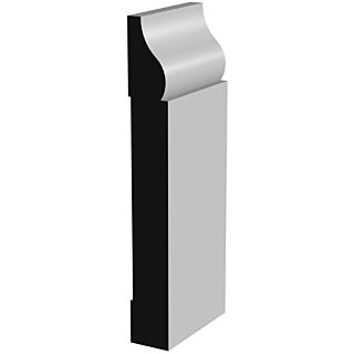 Millwork Design by Oxford AB204FJ, 11/16 in. x 5-1/2 in. Base Moulding, Primed Finger-Jointed Base Moulding, 16 ft.