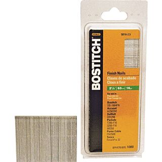 Bostitch SB16-250 Finish Nail, 2-1/2 in L, 16 ga, Coated
