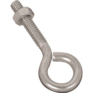 National Hardware N221-101 Eye Bolt, 1/4-20 Thread, 1-1/4 in L Thread, 0.56 in ID Dia Eye, Steel, Zinc