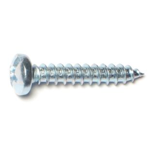 MIDWEST #12 x  1¼ in. Zinc Plated Steel Combo Phillips Pan Head Sheet Metal Screws, 50 Count