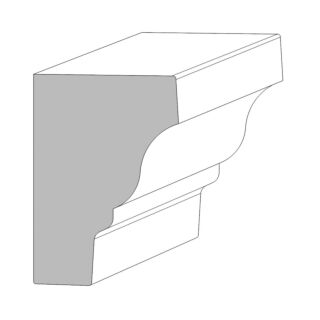 KLEER 1-13/32 in. x 2 in. x 16 ft. Rams Head Crown Moulding, Exterior PVC