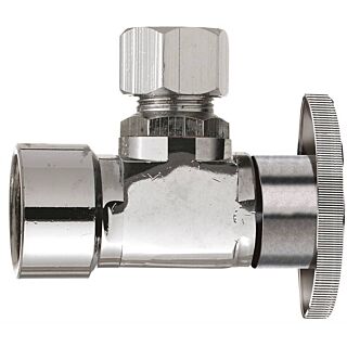 Plumb Pak PP20051LF Shut-Off Valve, 1/2 x 3/8 in FIP x Compression, Brass, Chrome