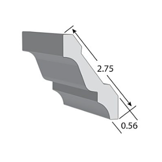 KLEER 9/16 in. x 2-3/4 in. x 16 ft. Crown, Exterior PVC