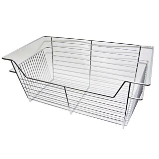 Easy Track Closet Organization 11 in. Sliding Basket, Chrome