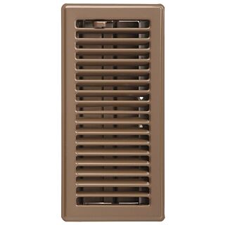 Imperial RG2005 Floor Register, 12 in W x 4 in H Duct Opening, Steel, Brown