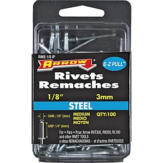 Arrow ⅛ in. IP Pop Rivet, Medium, ¼ in. Long, Steel